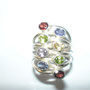 (7)Sidabrinis žiedas su pusbrangių akmenų: Granatas, topazas kaina 250 lt...