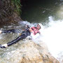 CANYONING.... Friso floating down the river...