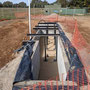 2022 04 22 Steel roof supports in place. View from access stairs end.