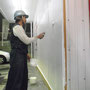 外壁側破損部セキュリティー対応間仕切り壁設置状況
