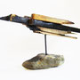 Vogel verbrande strandstoel 55x19x30cm