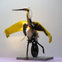Vogel op eenwieler (lichtobject)