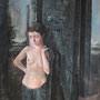 raffaella busdon "forse me nevado", 2021, oil & collage on canvas, 124 x 85 cm – erlas galerie