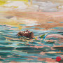 dénesh ghyczy, "floating", 2020, 45 x 75 cm, oil and acrylic on canvas – erlas galerie