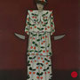 michou hutter, "figur mit messer", 2018, 145 x 115 cm, oil on cotton – erlas galerie