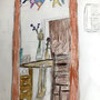 「県民会館教室りんたろう10歳」鏡の世界。視点がすごい。弟くんが描いたお花も描かれていますよ。