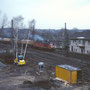 Der Gaskesselzug nach Marl-Hüls bei der Ausfahrt in Osterfeld an Stellwerk Swo 2001.