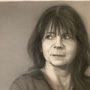 Brigitte Rauecker - Selbstportrait - Kohle Papier