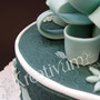 Geschenk Fondanttorte - Mint - Detail