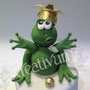 Herz Frosch Fondanttorte - Detail