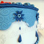 Zwillings Baby Fondanttorte - Randverziehrung