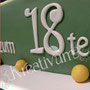 Tennis Fondanttorte - Schrift und Zahlen