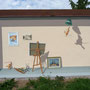 Trompe-l'oeil abri bus - Travexin, Cornimont (88) - 2013<br><br>trompe l'oeil . fresque . mur peint . abri de bus . vosges