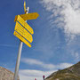 Signage by the gondola station at Hafelekar.