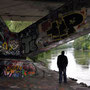 Under a bridge on the Donaukanal.