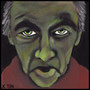 vieil homme vert, acrylique sur toile 12x12cm-2013
