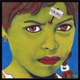 "Petite fille verte à vendre, sur fond bleu azur", acrylique s/toile (20x20cm)-2013
