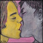 La vie est rose quand on est amoureux, acrylique sur toile12x12cm, 2013