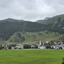 Blick zurück von San Gian zum Dorfkern von Celerina