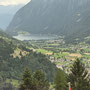 Unsere Rückfahrt. Bereits am Steigen. Im Hintergrund der Lago di Poschiavo