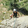 Gerti klettert in Ailefroide