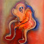 Thinker   2012 , canvas , aquarell , 60 x 50 x 4 cm