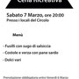Cena ricreativa, 7 marzo 2015