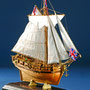 35-17  レゾリューション　 HMS RESOLUTION　  年代  　18世紀初  　  船籍  イギリス　　  縮尺 1/70     素材　  自作　  Scratch built    製作者  松下 利夫   Toshio Matsushita