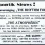 Reclamekaartje uit 1961 van Dansverening The Rhythm Folks in het paviljoen van de rolschaatsbaan in het Zuiderpark.