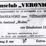 Aankondiging van optreden door de Rock- en Jazzband The Giants (12-11-1961)