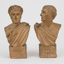 Paar Terracotta-Bozetti, Italien Anfang 19.Jhd. monogrammiert g.a.g. Auktionserlös 200 €