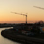 Bremerhaven: Blick aus dem Hotelfenster am Abend