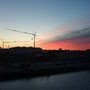 Bremerhaven: Blick aus dem Hotelfenster bei Nacht (Morgendämmerung)