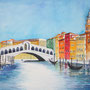 Rialto Brücke Venedig 2014 Aquarell 36 x 48 cm