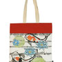 Sac de ville japonais avec motifs de partitions de musique et carpe koï de la marque Saku Saku