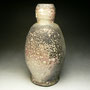 JACK TROY - VASE, PORCELAIN WITH FELDSPAR CHUNKS, HEAVY ASH DEPOSIT ON SIDE, GOING TO PURPLE IN SOME AREAS, FIRED IN JUNIATA ANAGAMA KILN - 31cmH x 16cmD, 2.3kg - #JT19