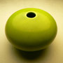 PETER COLLIS - FLAT VASE, APPLE GREEN - 9cmH x 13cmD - #PC270 ..... SOLD