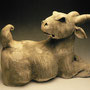 FIONA TUNNICLIFFE - GOAT CONTEMPLATING HIS TAIL - 20cmH x 17cmW x 30cm - FT143 - $298