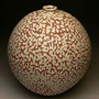 KIM MORGAN - ORB, LARGE, CRAWLING WHITE SHINO GLAZE - 25cmH x 22cmD, 2.3kg  - #KM129 SOLD
