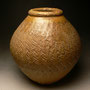 ROSS MITCHELL-ANYON - LARGE VASE, STONEWARE, ROPE TEXTURE IMPRINT - 31cmH x 29cmD, 7kg  - #RMA8 .....SOLD