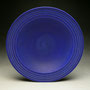 JOHN PARKER - SHALLOW BOWL, PORCELAIN, BRIGHT BLUE SEMI-MATTE GLAZE WITH CRYSTALS, GROOVES ON RIM, JP STAMPED IN FOOT RING - 5.5cmH x 27cmD, 1kg - #JP1.....SOLD