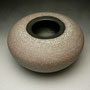 PETER SHEARER - ORB, STAINED CRAWLING SLIP, BLACK GLAZE.....SOLDD RIM, BASE & INSIDE - LARGE - 12cmH x 21cmD, 1.3kg - #PS136.....SOLD