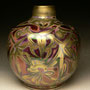 BOB CONNERY, AU - VASE, PORCELAIN, REDUCED PIGMENT LUSTRE - 17cmH x 16cmD, 0.9kg - #BC1.....SOLD