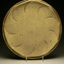 WARREN MACKENZIE - LARGE OPEN BOWL, STONEWARE,SPLIT RIM & CARVED LINES, DRY YELLOW MUSTARD GLAZE, STAMPED - 5.5cmH x 35cmD, 2.3kg - #WM2R