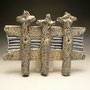 MARGARET SUMICH - WALL PLAQUE, 3 NUDES, STONEWARE, SODA FIRED - 14cmH x 18cmW x 4cmD, 0.5kg  - #MS25.....SOLD