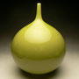 PETER COLLIS - LARGE ORB, OLIVE, WHITE STONEWARE - 23cmH x 17cmD, 1.3kg - #PC337.....SOLD