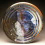 ROB POWLEY - LARGE PLATTER, STEPPED RIM, STONEWARE, MULTI-GLAZE WITH WHITE ACCENTS - 5cmH x 33.5cmD, 2kg - #RP169