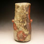 CHESTER NEALIE - VASE WITH LUGS, WOOD FIRED ON SIDE, HAS SPLIT RIM FROM SIDE FIRING - 19cmH x 10cmD, 1kg - #CN1R .....SOLD