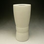 PETER SHEARER - VASE, BARE PORCELAIN ON OUTSIDE, BLACK GLAZED INSIDE - 20cmH x 9cmD, 0.8kg - #PS122.....SOLD