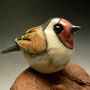 DOROTHY ARMSTRONG - SMALL WREN WITH RED FACE WITHOUT LEGS, RAKU FIRED - 5.5cmH x 9cmW x 4cmD, 0.2kg - NZ$75- #DA12R.....SOLD